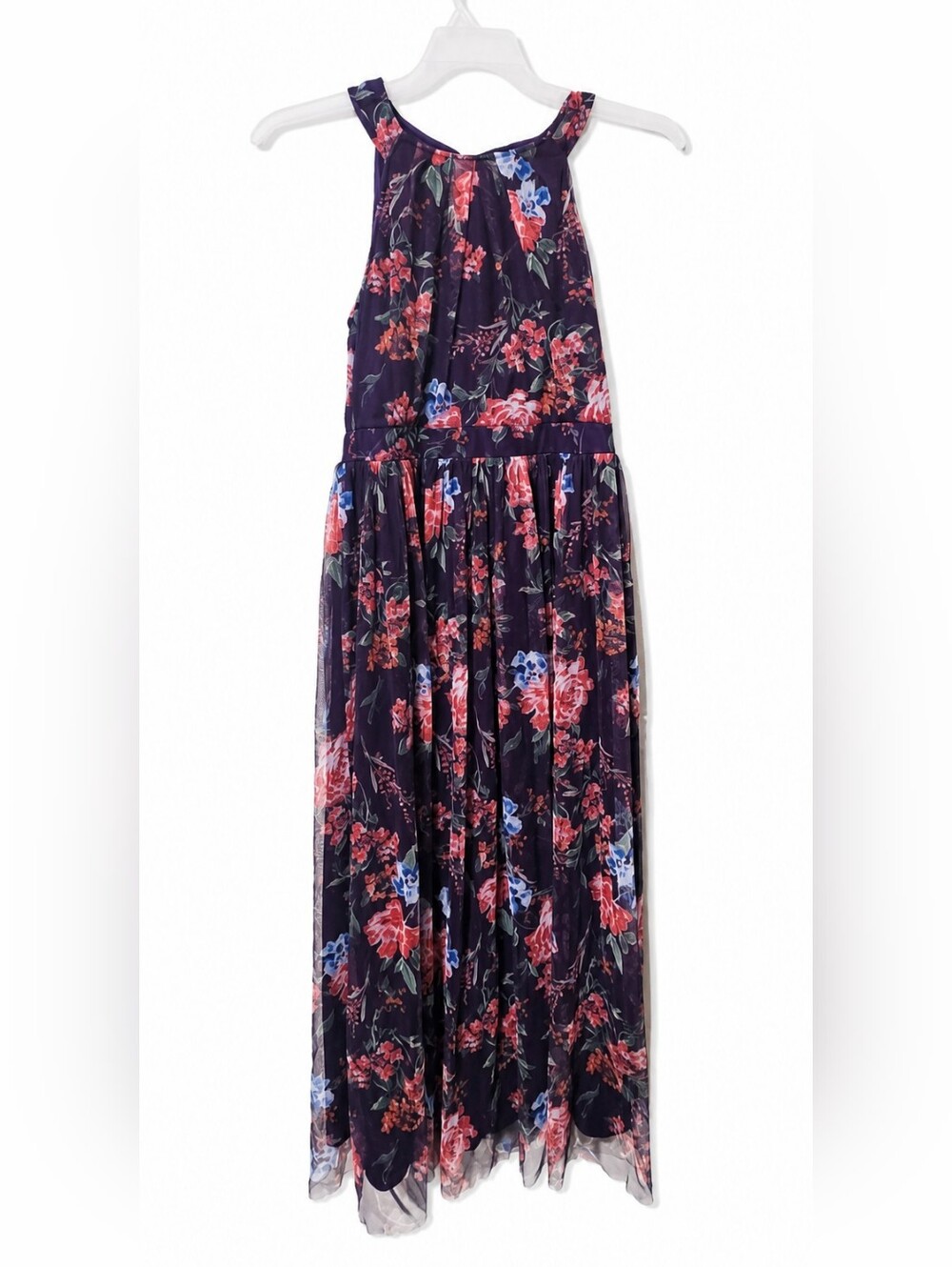Floral Tiered Maxi Dress in Dark Purple